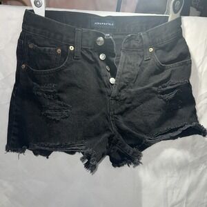 Aeropostale Womens DenimShorts sz 8 black sexy western cute with boots‎ 75